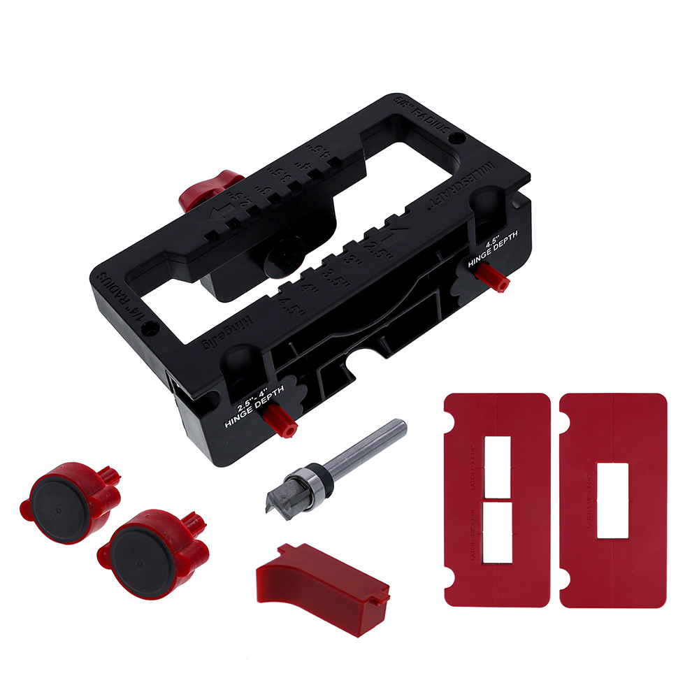 product: Milescraft HingeJig Door Hinge Mortising Kit shown