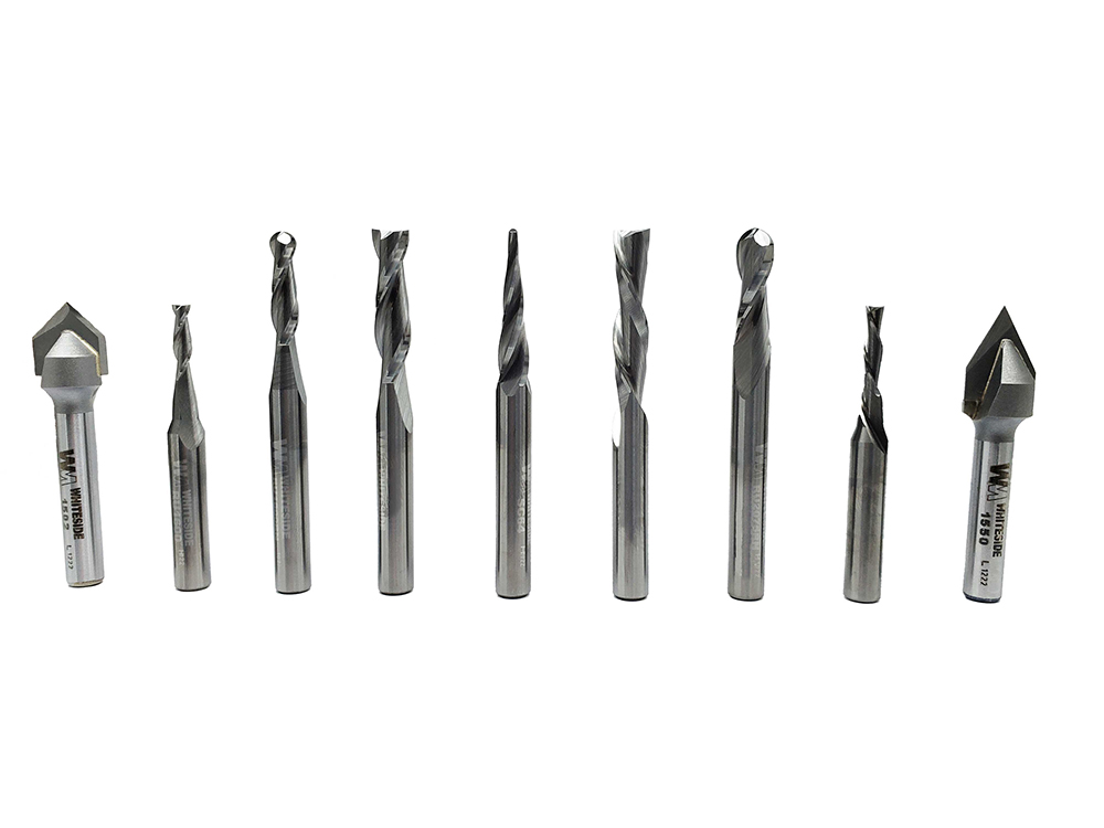 product: Whiteside CNC General Purpose Router Bit Set - 9 Piece shown