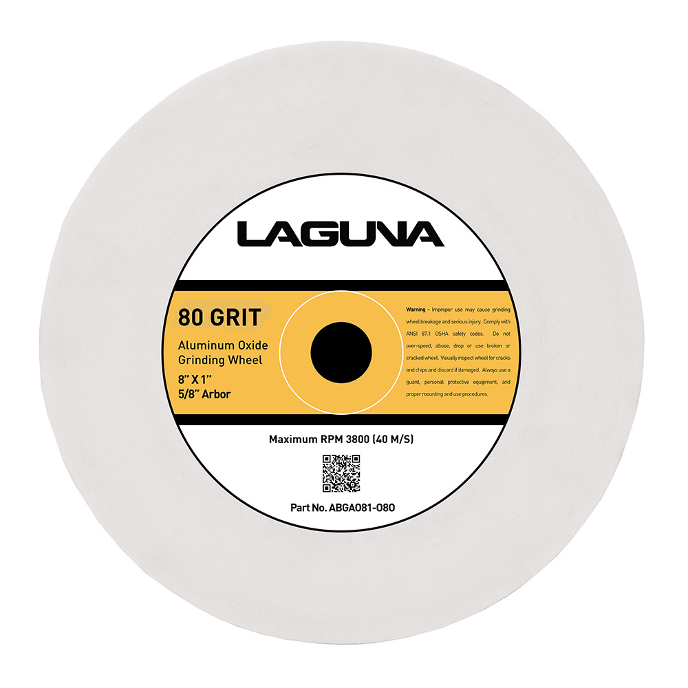 product: Laguna Aluminum Oxide Bench Grinding Wheel - 80 Grit shown
