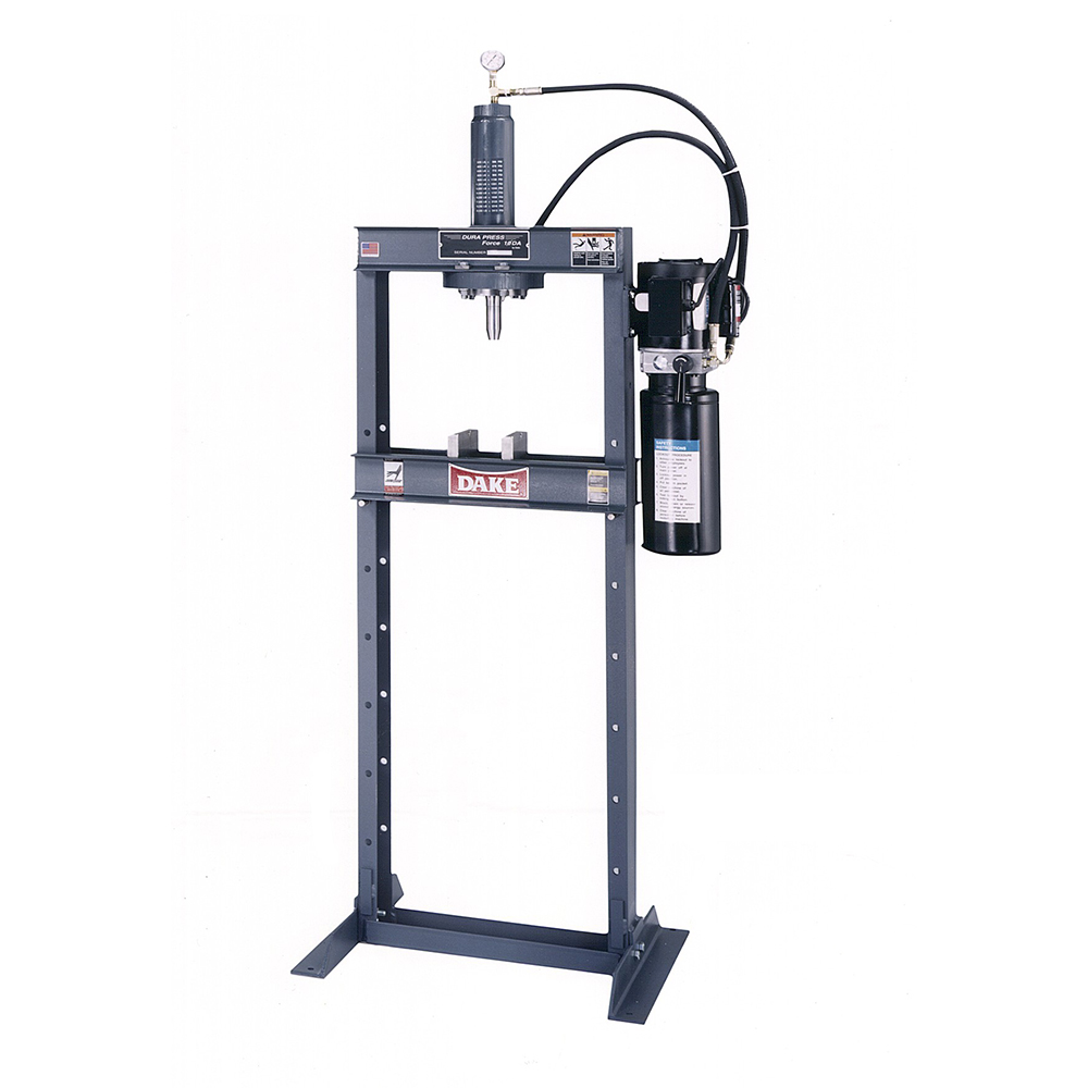 product: Dake 10-Ton Electrically Operated H-Frame - 110V 1 Ph shown