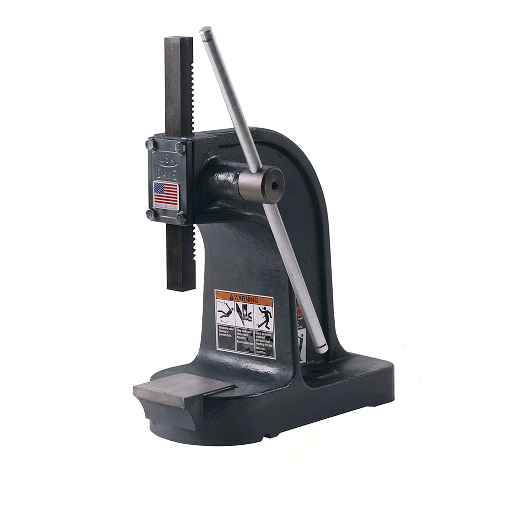 product: Dake 1-Ton Single Leverage Press- Platen Type shown