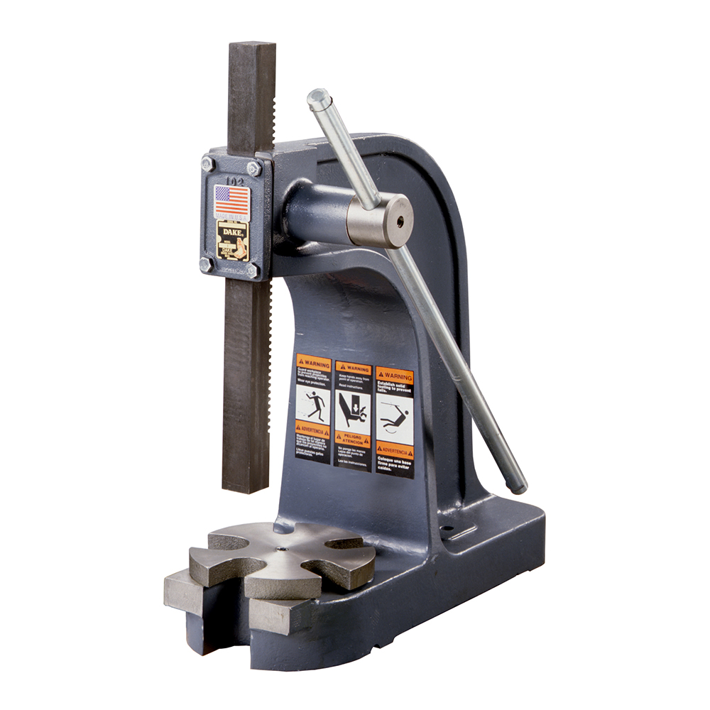product: Dake 1 1/2-Ton Single Leverage Press shown