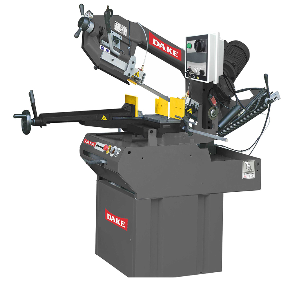 product: Dake Hydraulic Controlled 10” Dual Mitering Bandsaw- 220V 3 Ph shown