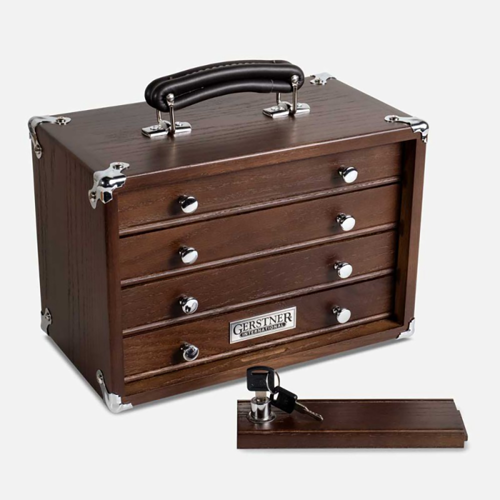 product: Gerstner International T12-D 4-Drawer Mini Chest- Dark Oak shown