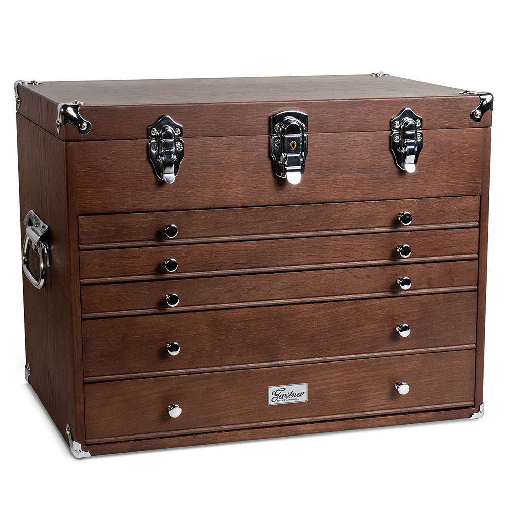 product: Gerstner International T20-D 5-Drawer Hobby Chest- Dark Oak shown