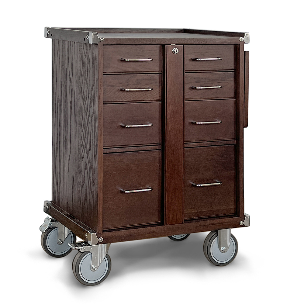 product: Gerstner International R20-D 5-Drawer Hobby Roller Cabinet- Dark Oak shown