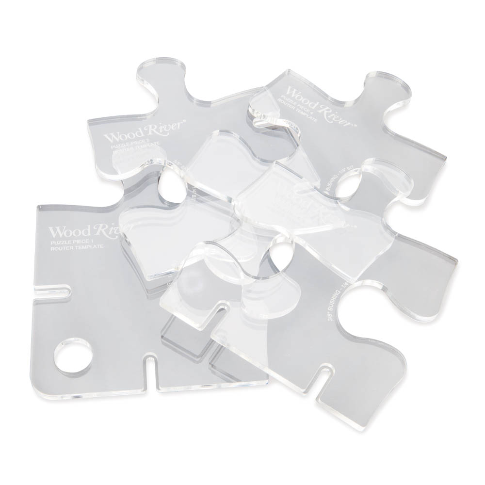 product: WoodRiver Puzzle Router Template Set - 4 Piece shown