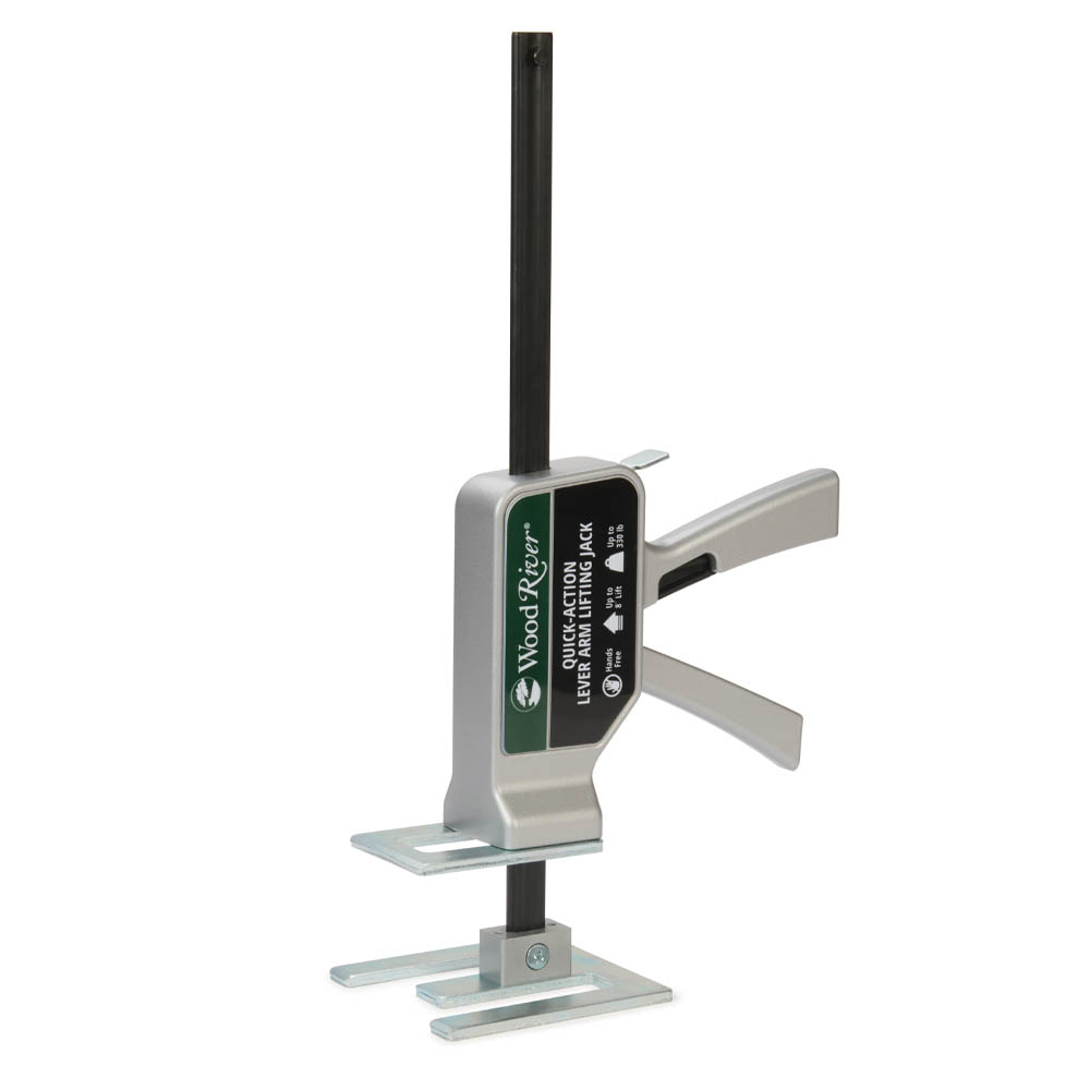 product: WoodRiver Quick-Action Lever Arm Lifting Jack shown