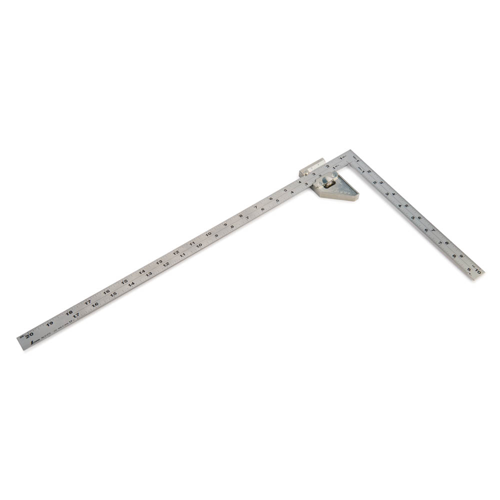product: Shinwa Wide Carpenter's Square with Hard Chrome Finish and Metal Stopper - 20