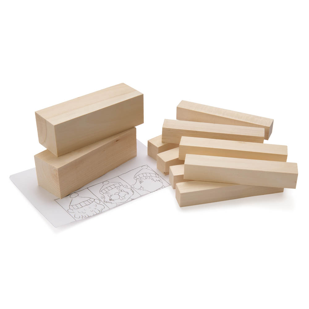 product: Beavercraft Basswood Carving Block Kit - 10 Piece shown
