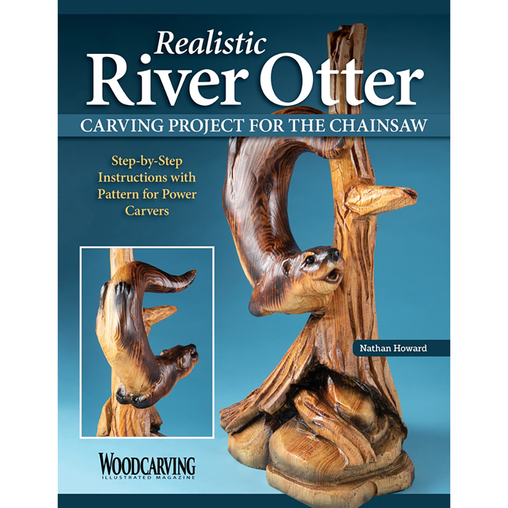 product: Fox Chapel Realistic River Otter Carving Project for the Chainsaw shown