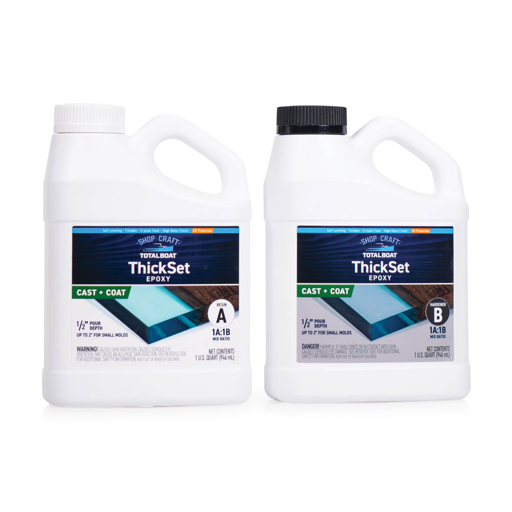product: TotalBoat ThickSet Cast and Coat Epoxy Kit - 2-Quart shown