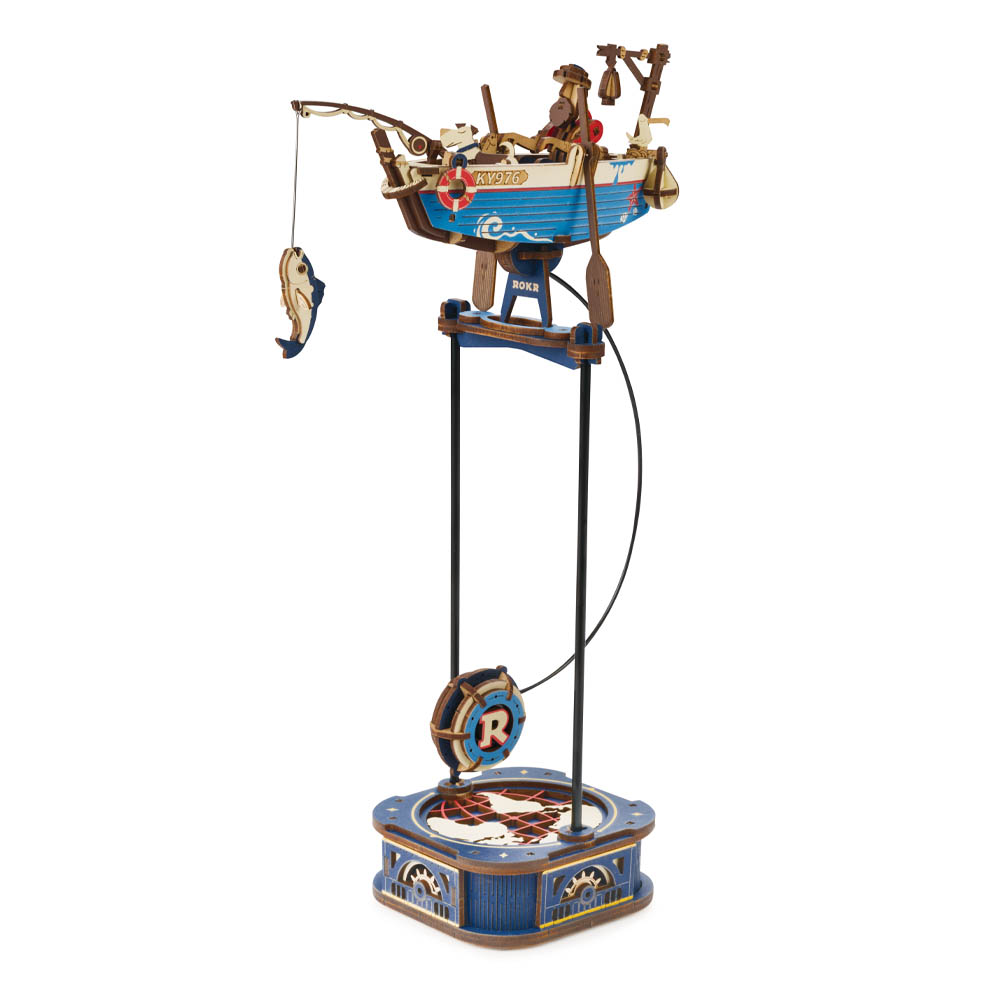 product: ROKR Ocean Fisher 3D Puzzle Pendulum Toy Model Kit shown