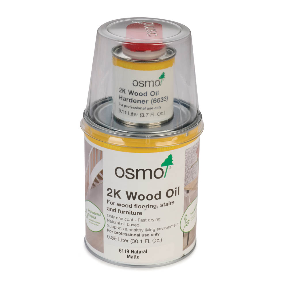 product: osmo 2K Wood Oil - 6119 Natural - Matte - 1L shown