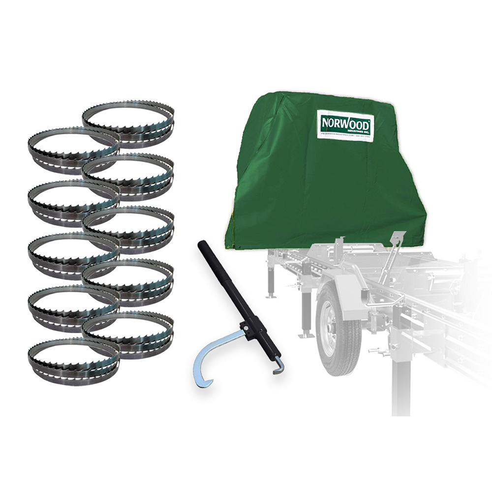 product: Norwood Sawmills HD36V2 / HD38 Essentials Sawmill Bundle shown