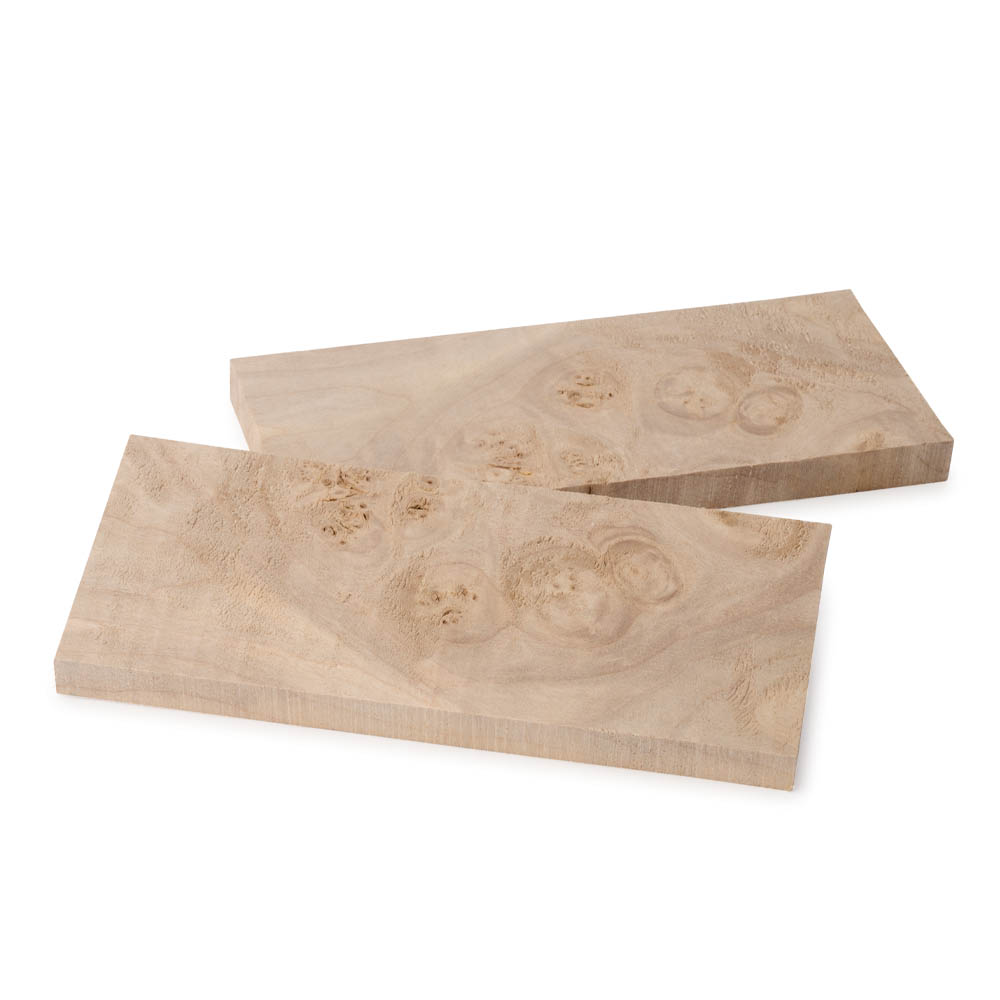 product: Wood Dragon Hoard Maple Burl Knife Scales - 3/8