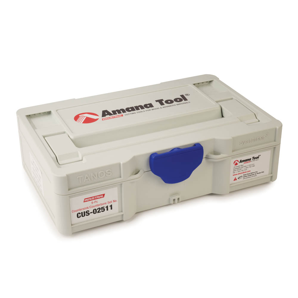 product: Amana Tool Countersink/Counterbore Set in Mini Systainer - 9 Piece shown