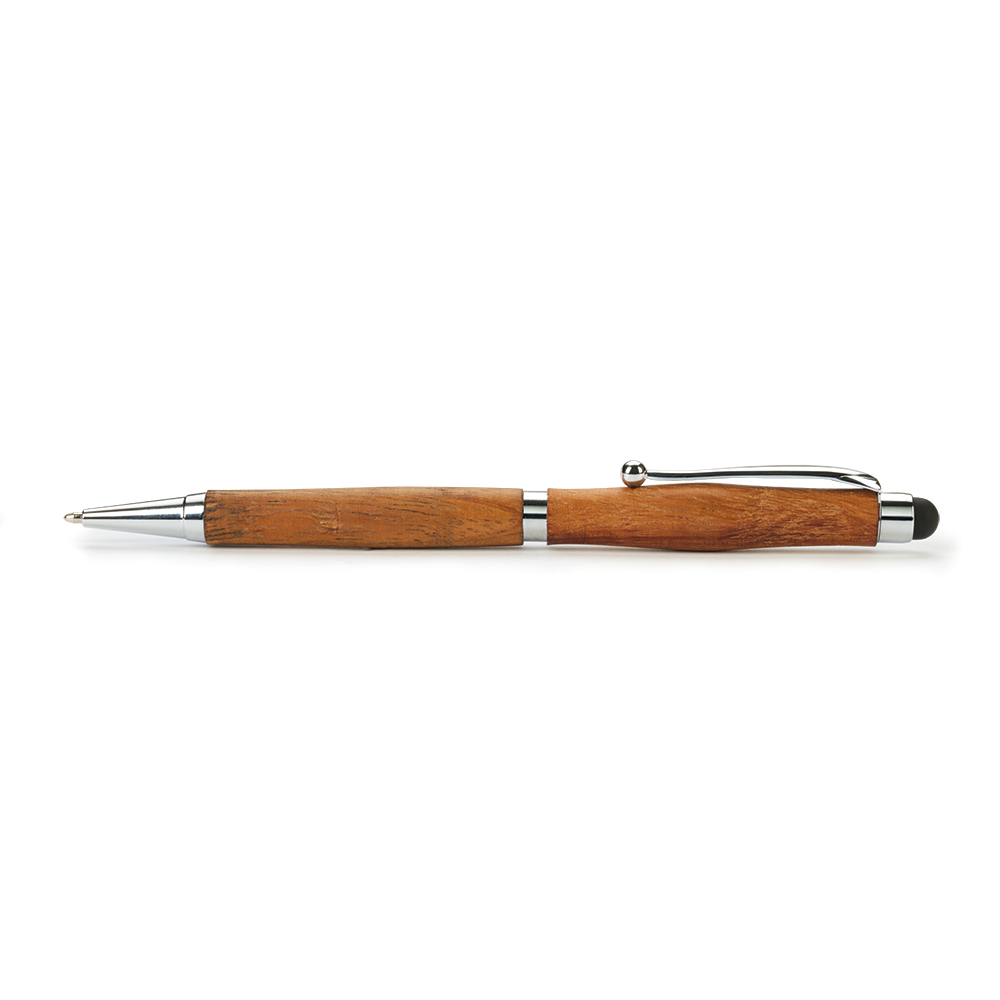 product: WoodRiver Debonair Slim Style Ballpoint Stylus Pen Kit - Chrome shown