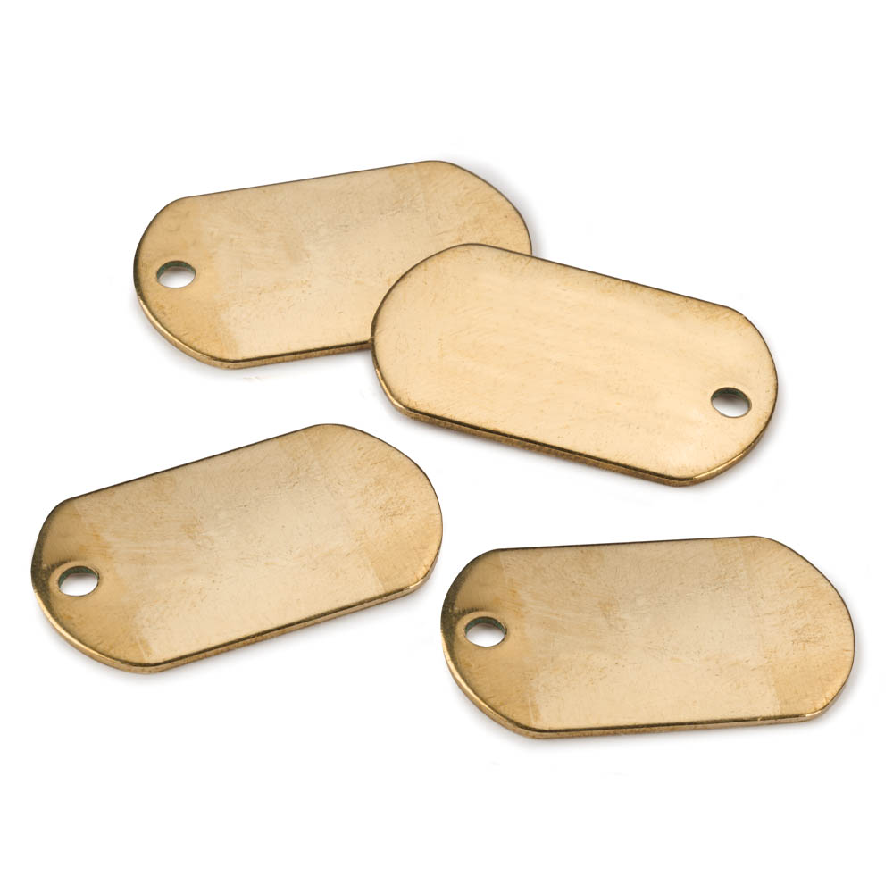 product: Impress Dog Tag Engraving Blank - Brass - 4 Piece shown
