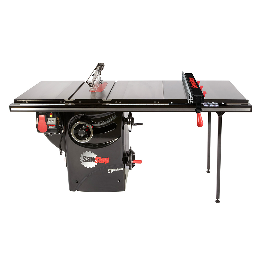 product: Sawstop 3 HP Professional Cabinet Saw with 36” Professional T-Glide Advance Fence System - 1 PH 230V shown