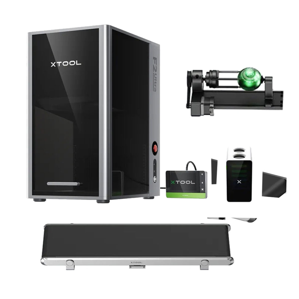 product: xTool F2 Ultra 60W MOPA & 40W Diode Dual Laser Engraver Bundle shown