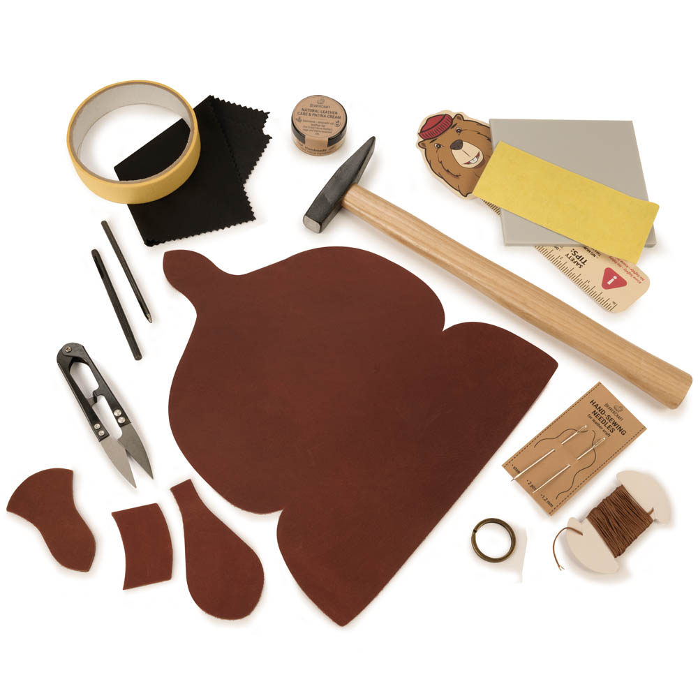 product: Beavercraft Glasses Case Leather Crafting Kit shown