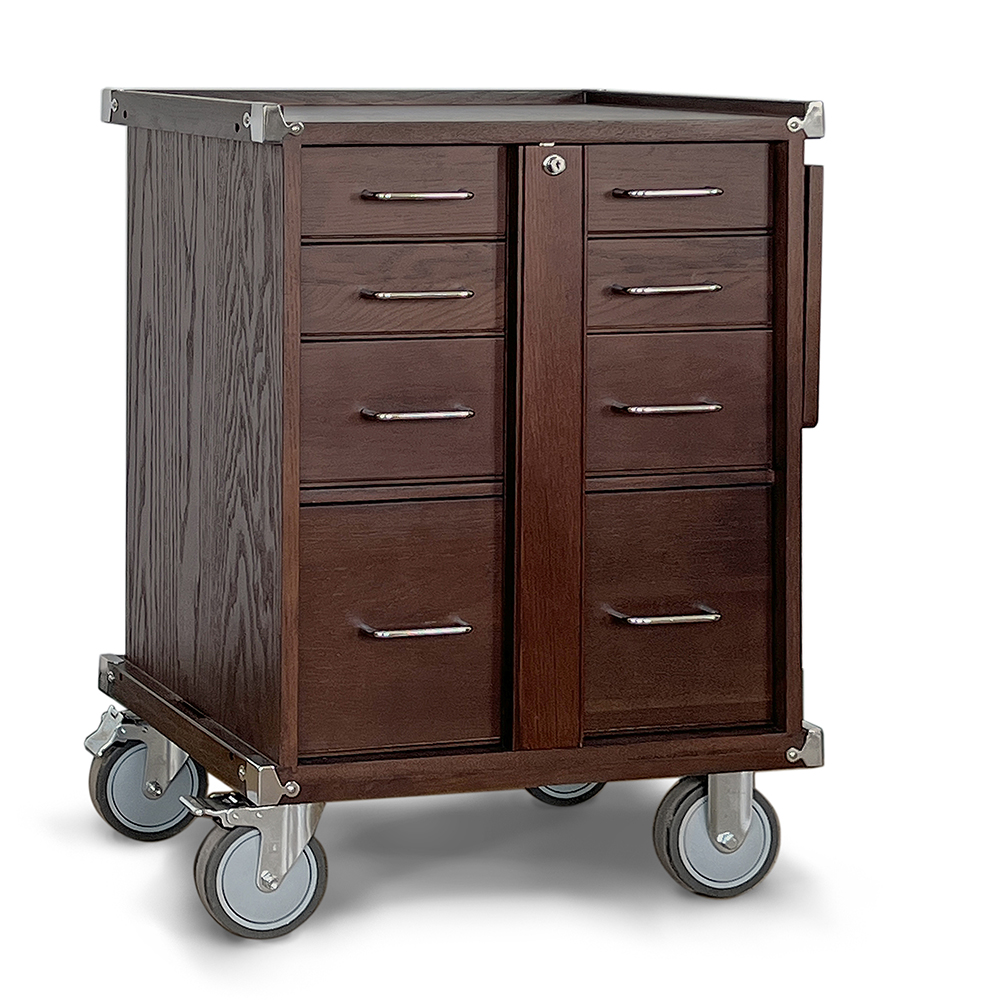 product: Gerstner International 5-Drawer Large Roller Cabinet - Dark Oak shown