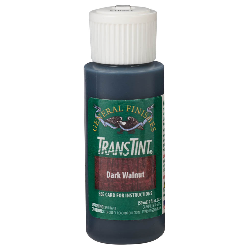 product: General Finishes TransTint Wood Dye Stain - Alcohol/Water Soluble - 6005 - Dark Walnut - 2 oz shown