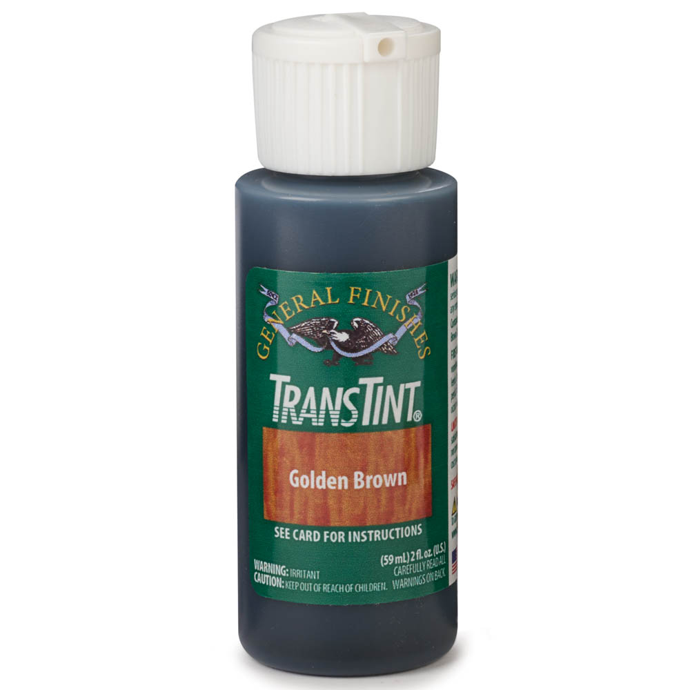 product: General Finishes TransTint Wood Dye Stain - Alcohol/Water Soluble - 6002 - Golden Brown - 2 oz shown