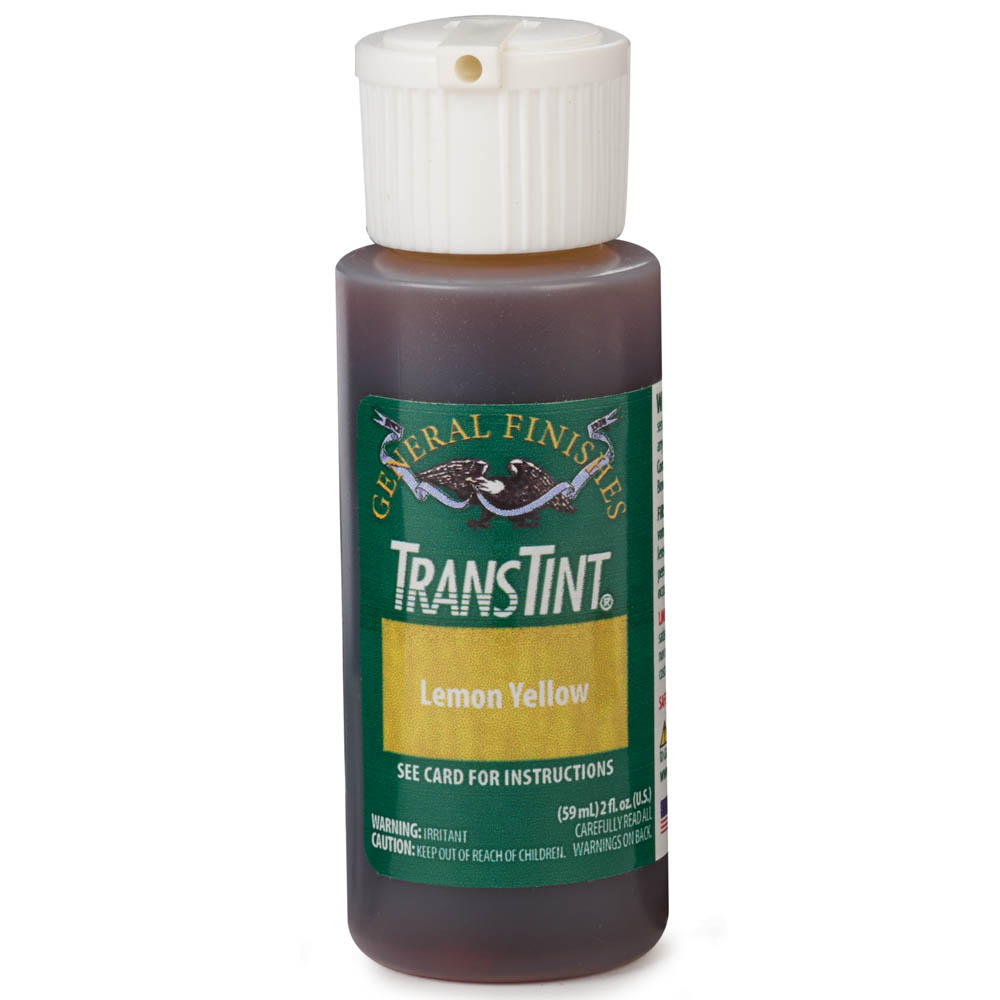 product: General Finishes TransTint Wood Dye Stain - Alcohol/Water Soluble - 6020 - Lemon Yellow - 2 oz shown