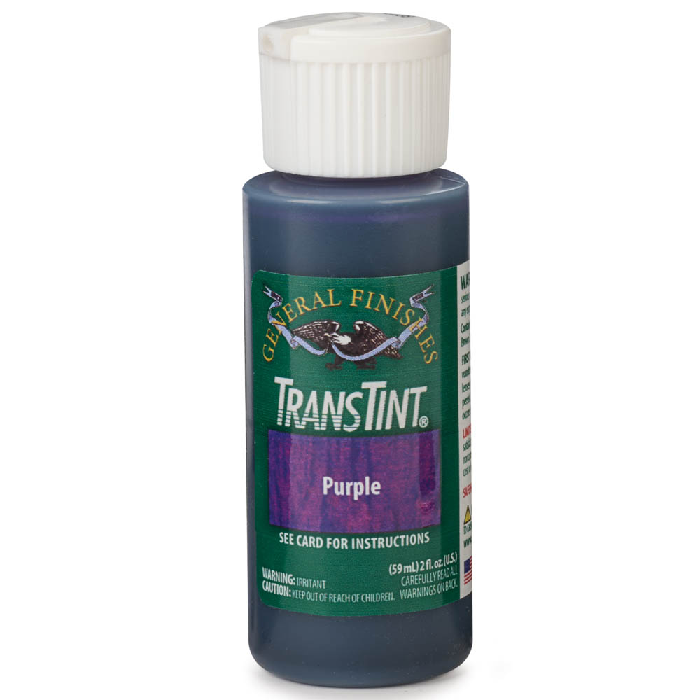 product: General Finishes TransTint Wood Dye Stain - Alcohol/Water Soluble - 6026 - Purple - 2 oz shown
