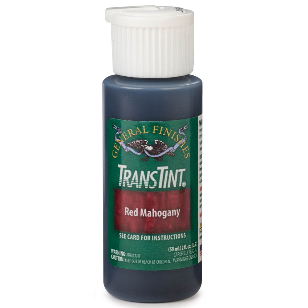 product: General Finishes TransTint Wood Dye Stain - Alcohol/Water Soluble - 6010 - Red Mahogany - 2 oz shown