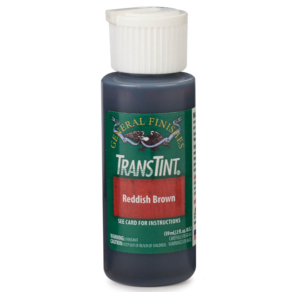 product: General Finishes TransTint Wood Dye Stain - Alcohol/Water Soluble - 6003 - Reddish Brown - 2 oz shown