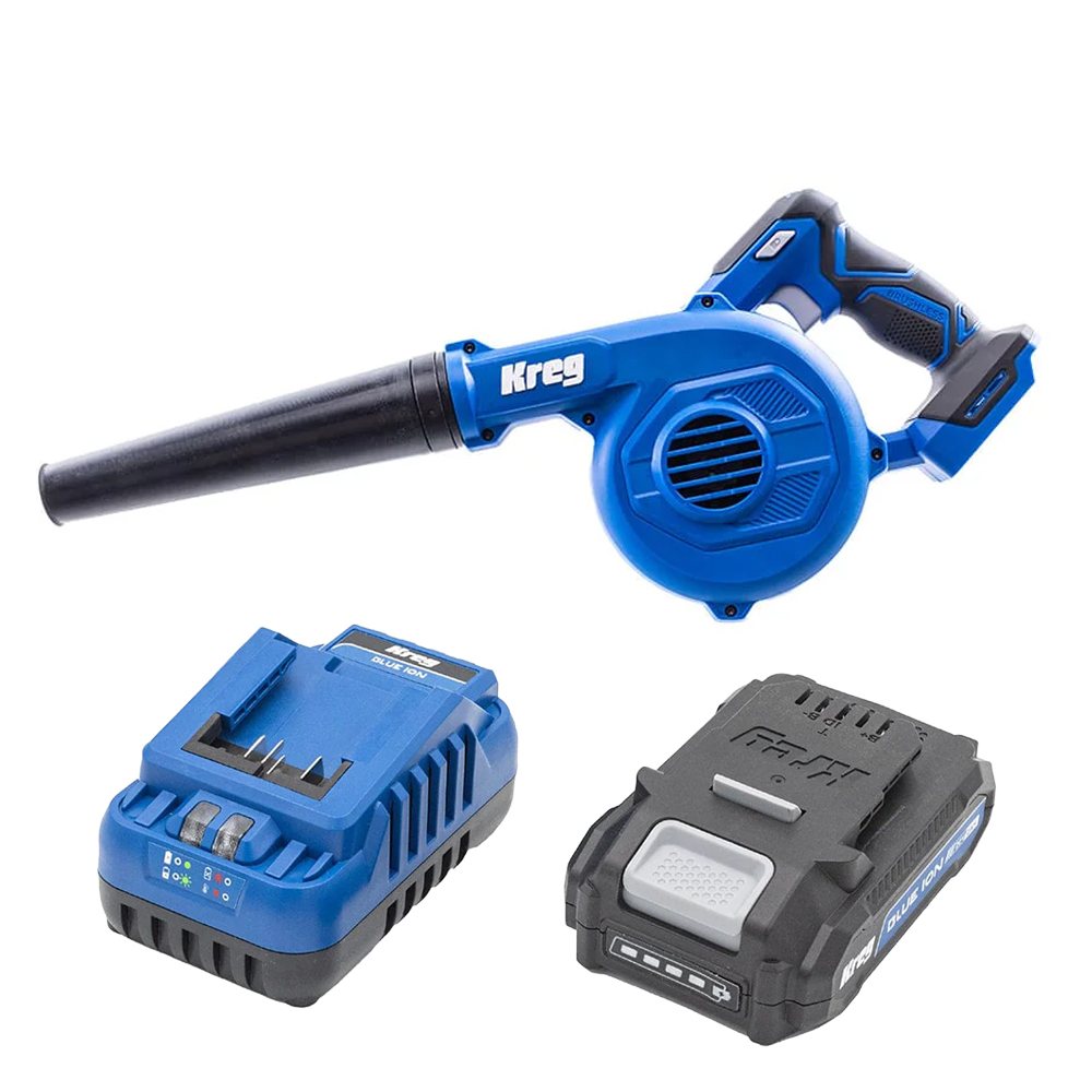 product: Kreg Ionic Drive™ Shop Blower - 20V With Battery and Charger Kit shown