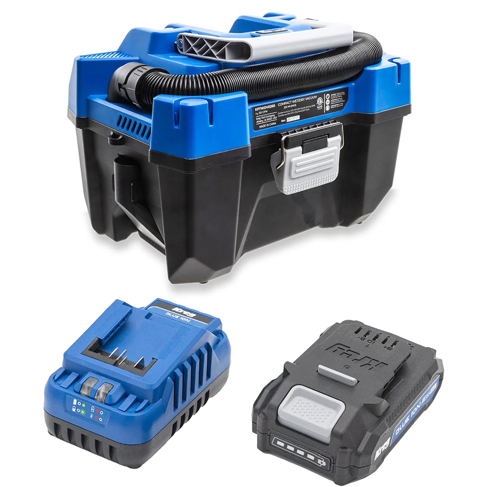 product: Kreg Ionic Drive Wet/Dry Vac with HEPA - 20V With 2AH Battery and Charger Kit shown