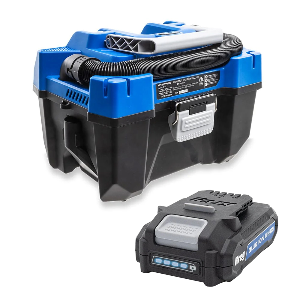 product: Kreg Ionic Drive Wet/Dry Vac with HEPA - 20V With 2AH Battery shown