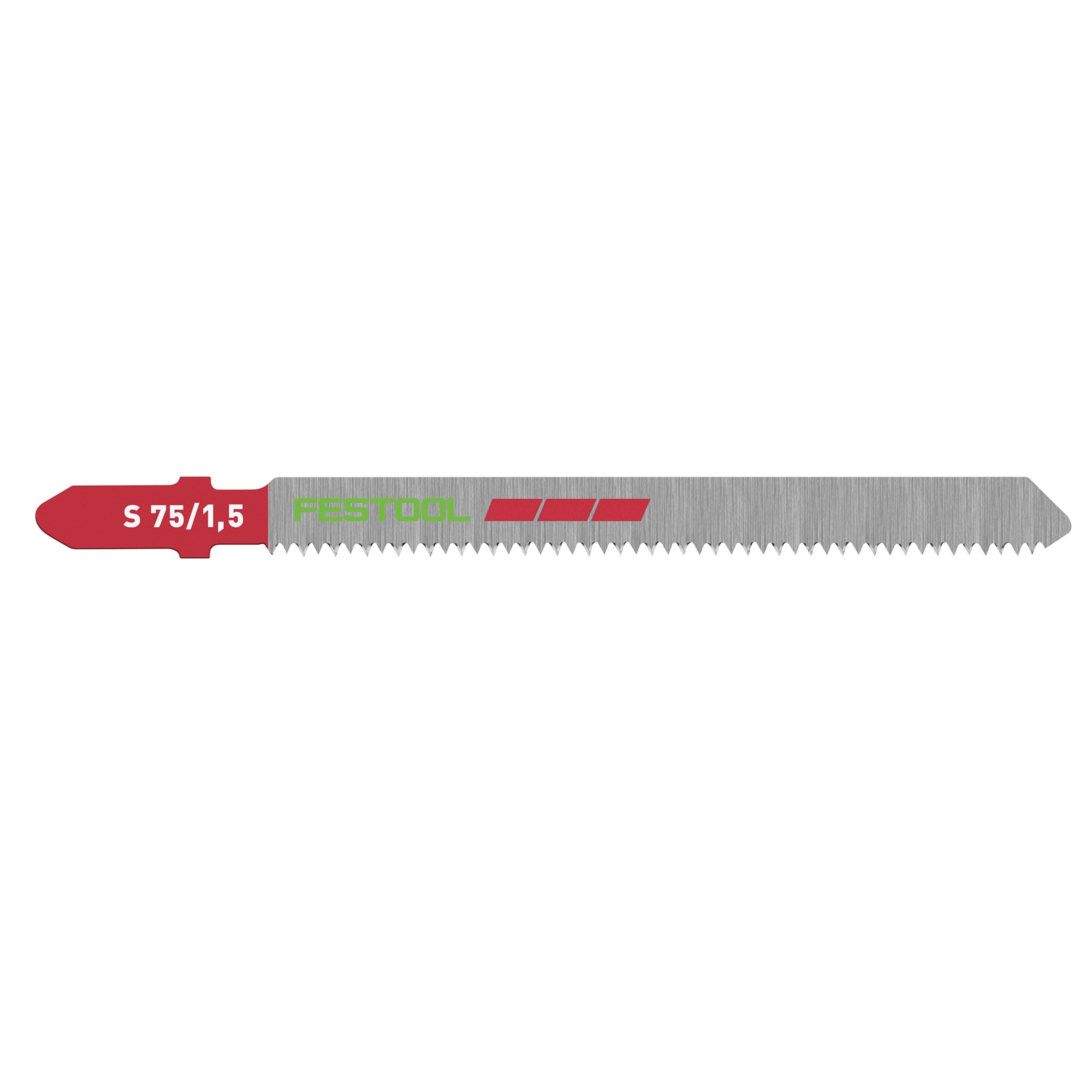 product: Festool Profile Plastics Jigsaw Blades, 75mm, 2 pitch, 5 pack shown