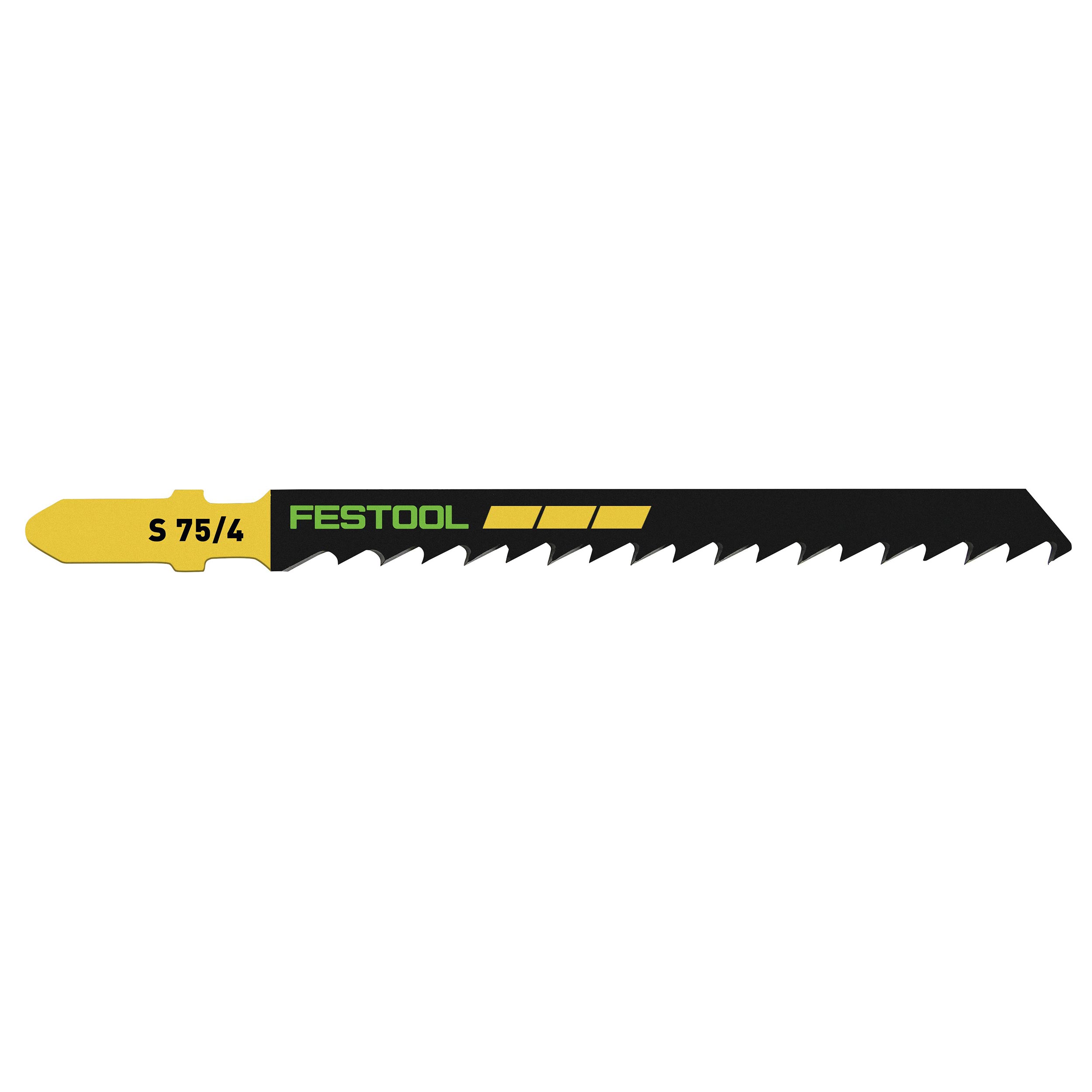 product: Festool Basic Wood Jigsaw Blades, 75mm L, 4 pitch, 25 pack shown
