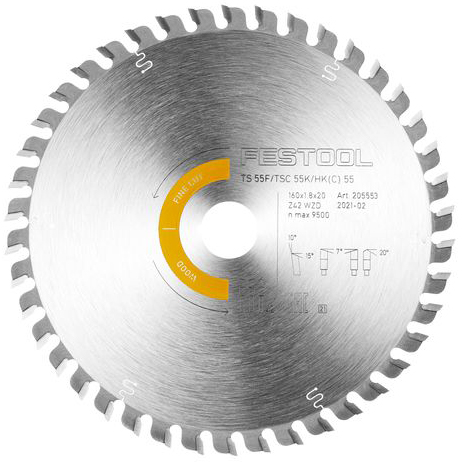 product: Festool Saw blade HW 160x1,8x20 WD42 US shown