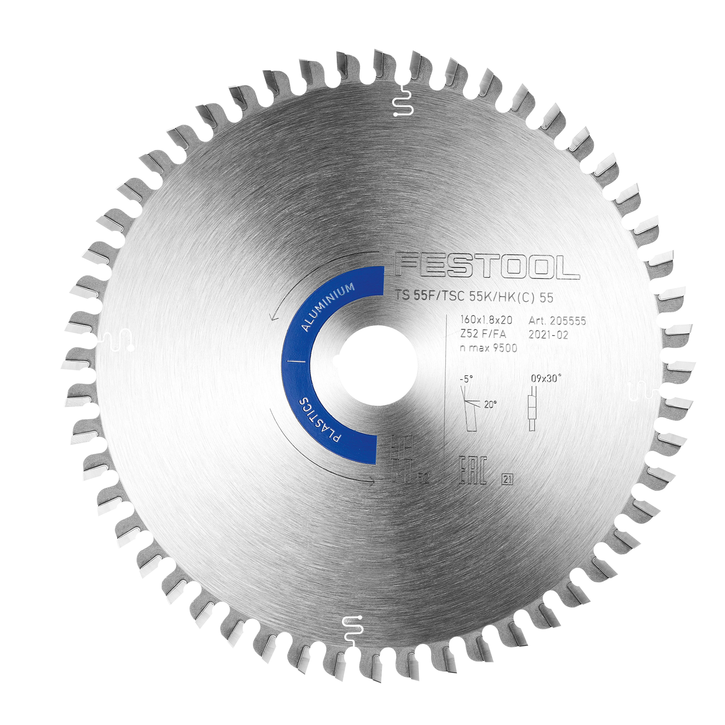 product: Festool Aluminum Saw Blade for TS 55 F, TSC 55 K, HK 55 and HKC 55 shown