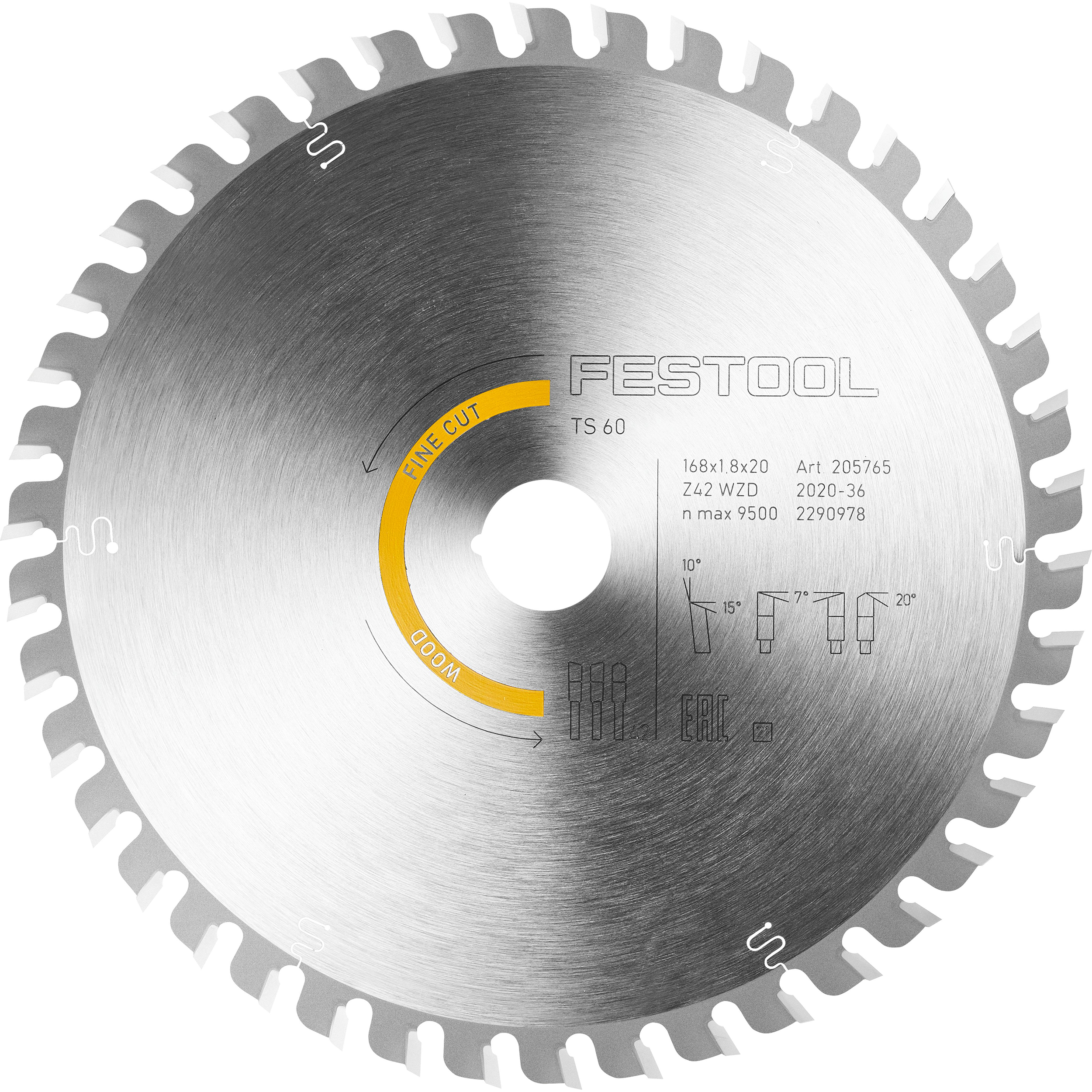 product: Festool Fine Cut Saw Blade 42T - TS 60 shown