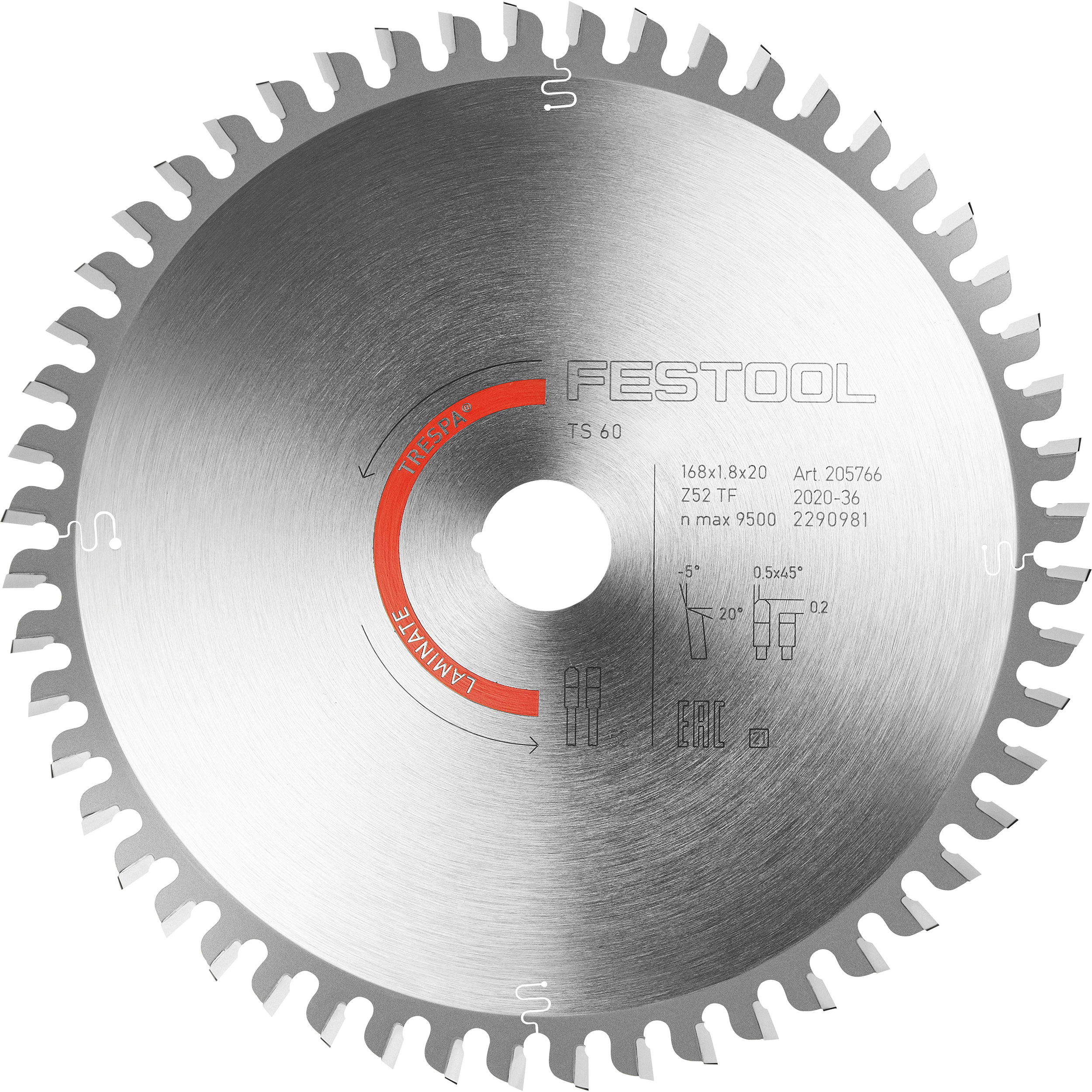 product: Festool Laminate Saw Blade 52T - TS 60 shown