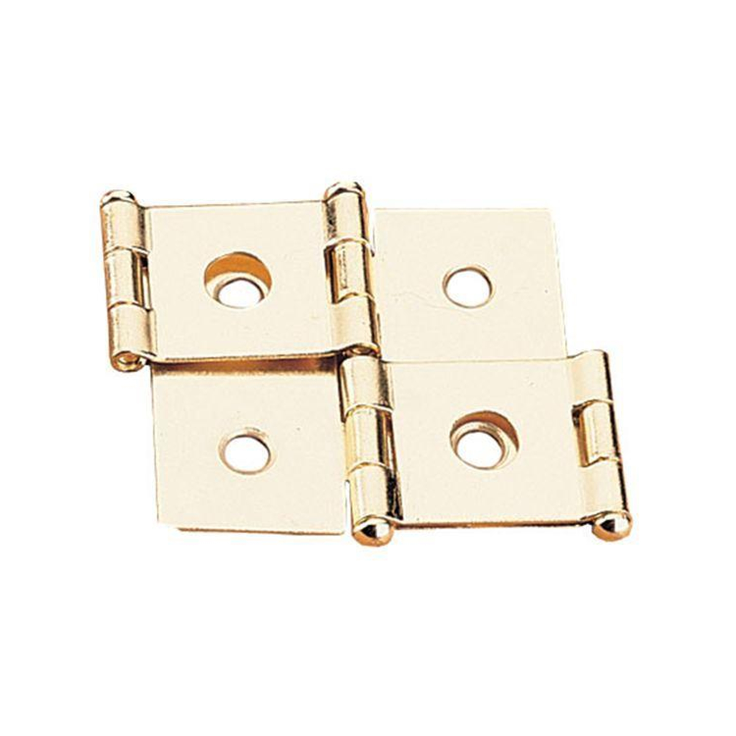 Non-mortise Hinge Polished Brass Plated, Pair, Fits 3/4" Panels