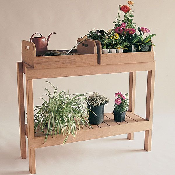 Woodworking Project Paper Plan To Build Redwood Plant Table, Plan No. 791