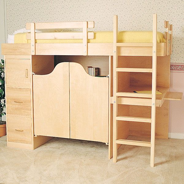 Woodworking Project Paper Plan To Build 3-in-1 Bunk Bed, Plan No. 844
