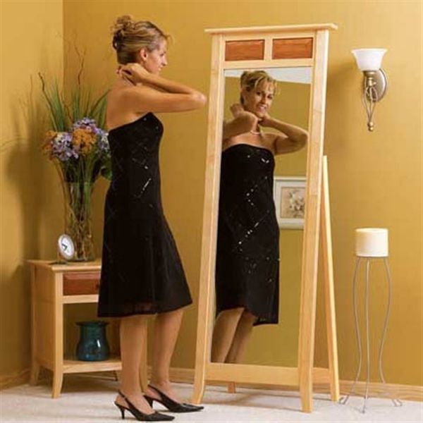 product: Wood Magazine Woodworking Project Paper Plan to Build Maple & Cherry Cheval Mirror shown