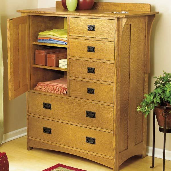 product: Wood Magazine Woodworking Project Paper Plan to Build Arts and Crafts Dresser shown