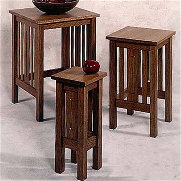 product: Wood Magazine Woodworking Project Paper Plan to Build Arts and Crafts Nesting Tables shown