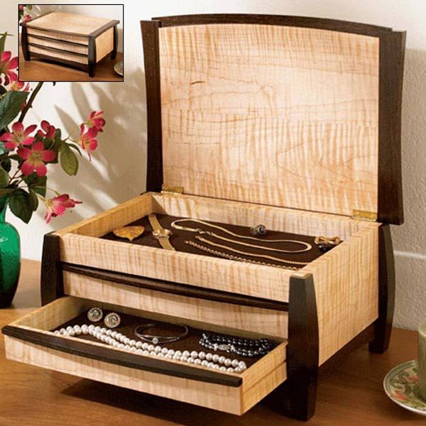 product: Wood Magazine Woodworking Project Paper Plan to Build Gem of a Jewelry Box shown