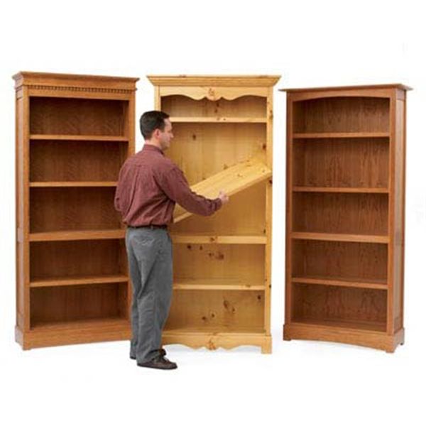 product: Wood Magazine Woodworking Project Paper Plan to Build Trio of Bookcases shown